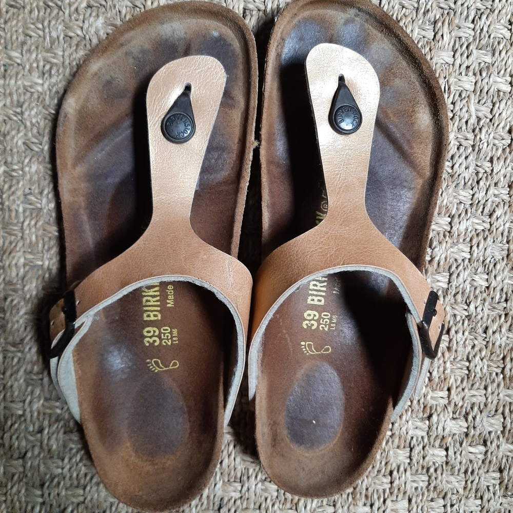 Birkenstock Gizeh Birko-Flor Metallic Sandals, Size 39, 8-8.5 Regular Width